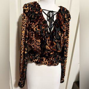 NBD Revolve top  burnout babydoll velour size M  NWT